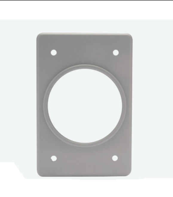 PLACA DE ALUMINIO GRIS RECEPTÁCULO 40MM