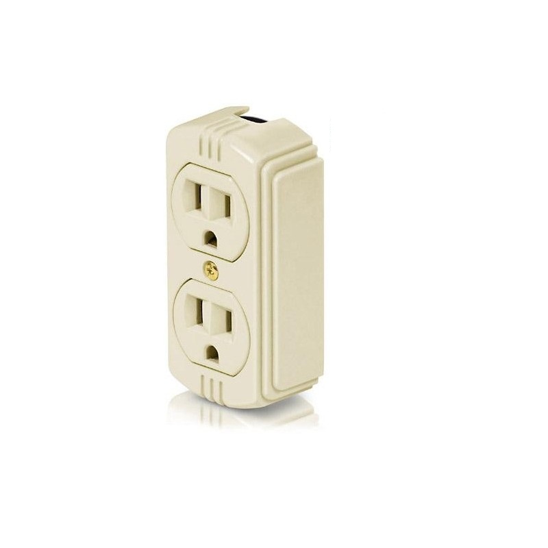 CONTACTO DUPLEX DE SOBREPONER MARFIL