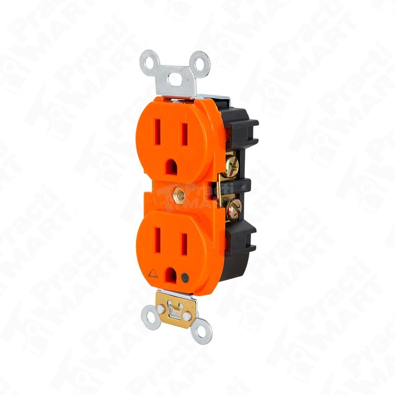 CONTACTO DUPLEX 2P 3H 15A 127V NARANJA