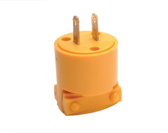 CLAVIJA PLASTICA POLARIZADA C/ABRAZADERA