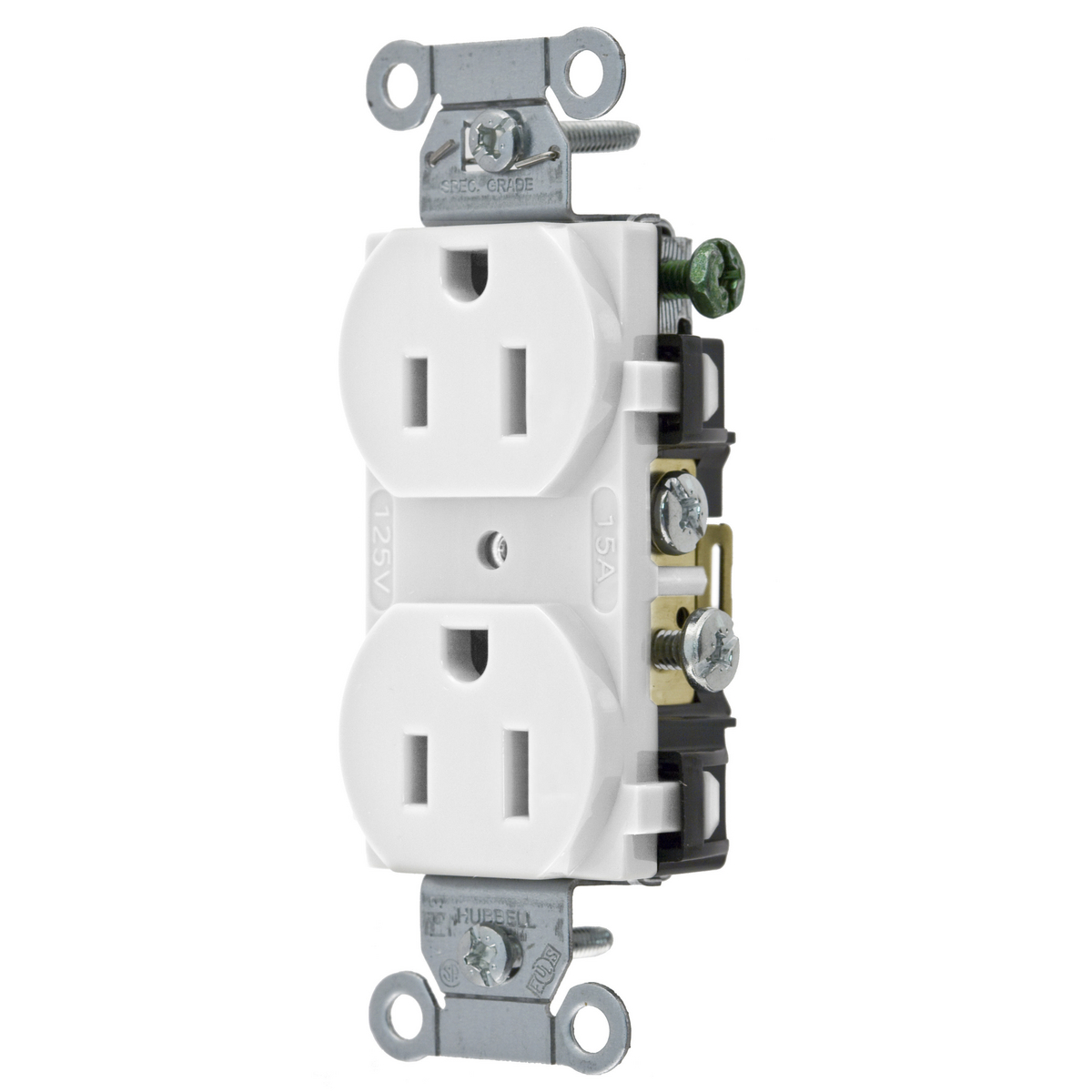 CONTACTO DUPLEX 2P 3H 15A 125V BLANCO
